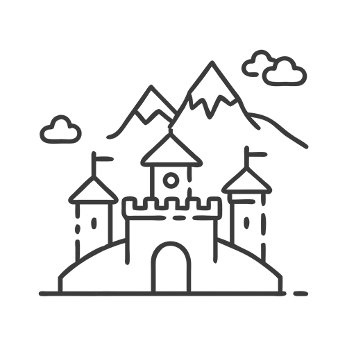 Burg in den Bergen – Symbol für Freizeit- und Familienausflüge im Allgäu