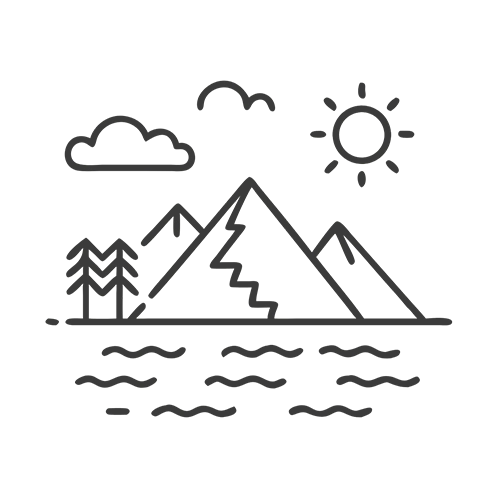 Berge mit See und Wasserfall – Symbol für Naturhighlights im Allgäu