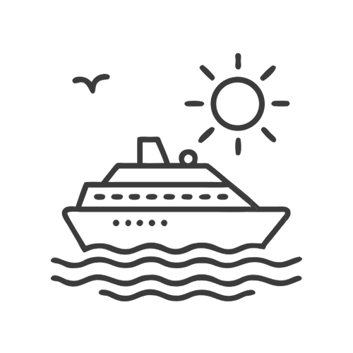 Kreuzfahrtschiff – Symbol für Mini-Kreuzfahrten rund um die Insel