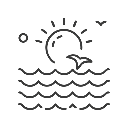 Sonne über dem Meer – Symbol für über 2.000 Sonnenstunden